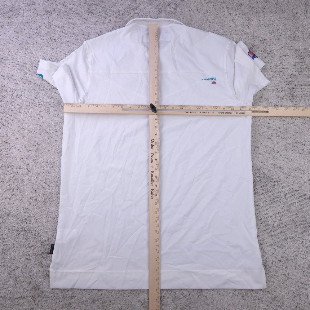 Miami Dolphins Team Issued Polo Shirt Mens Large Nike On Field White Dri Fit GUC - Picture 10 of 12